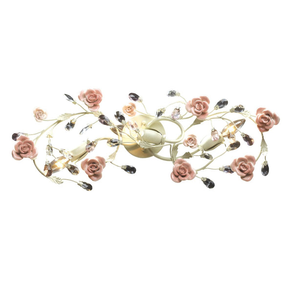 Atlas Heritage 27'' Wide 3-Light Vanity Light - Elegant Cream Finish with Floral Accents & Crystal Glow WL11636-CR