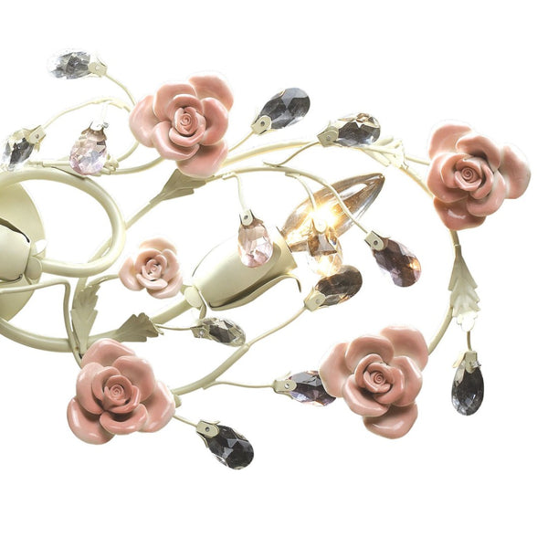 Atlas Heritage 27'' Wide 3-Light Vanity Light - Elegant Cream Finish with Floral Accents & Crystal Glow WL11636-CR
