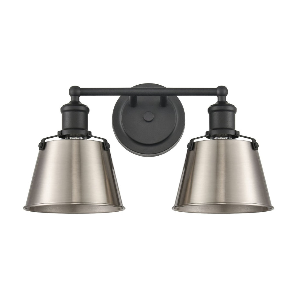 Atlas Holgate 1-Light Sconce - Modern Farmhouse Meets Industrial Charm for Stylish Indoor Illumination Charcoal 15'' WL11637-NK