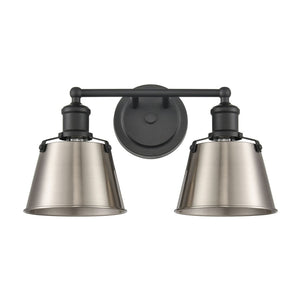 Atlas Holgate 1-Light Sconce - Modern Farmhouse Meets Industrial Charm for Stylish Indoor Illumination Charcoal 15'' WL11637-NK