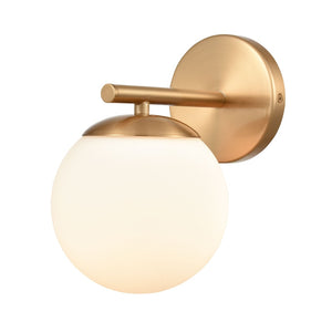 Atlas Hollywood Blvd 3-Light Vanity Light Fixture - Retro Charm with Opal Glass Globes for Stylish Spaces Satin Brass 6'' WL11640-BS
