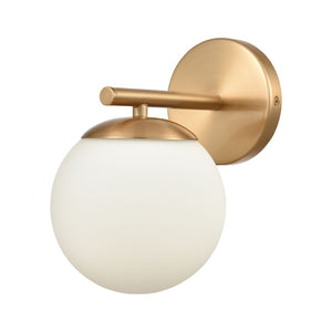 Atlas Hollywood Blvd 3-Light Vanity Light Fixture - Retro Charm with Opal Glass Globes for Stylish Spaces Satin Brass 6'' WL11640-BS