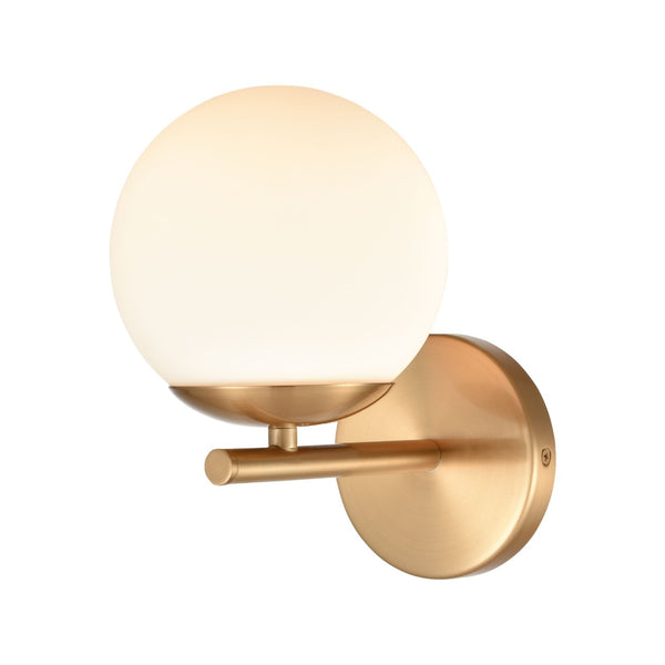 Atlas Hollywood Blvd 3-Light Vanity Light Fixture - Retro Charm with Opal Glass Globes for Stylish Spaces Satin Brass 6'' WL11640-BS