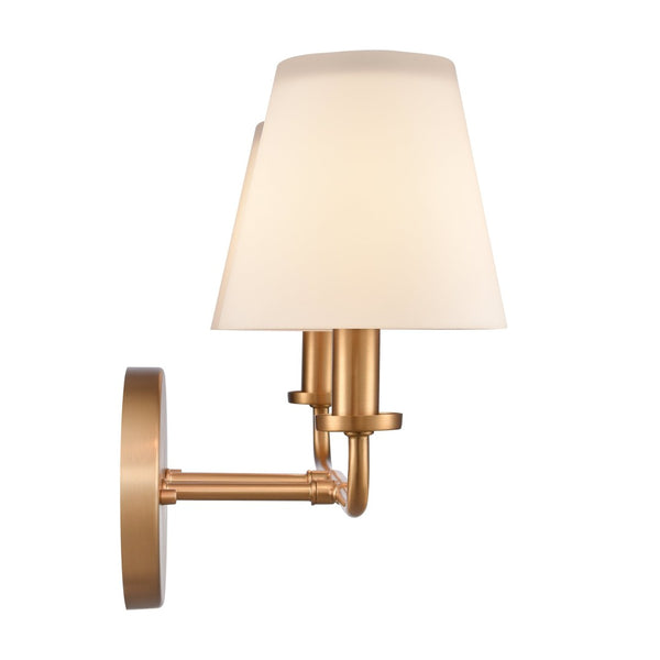 Atlas Hoyle 2-Light Vanity Light Fixture - Modern Design with Etched Glass Shades for Elegant Illumination Brushed Gold 16'' WL11641-GD