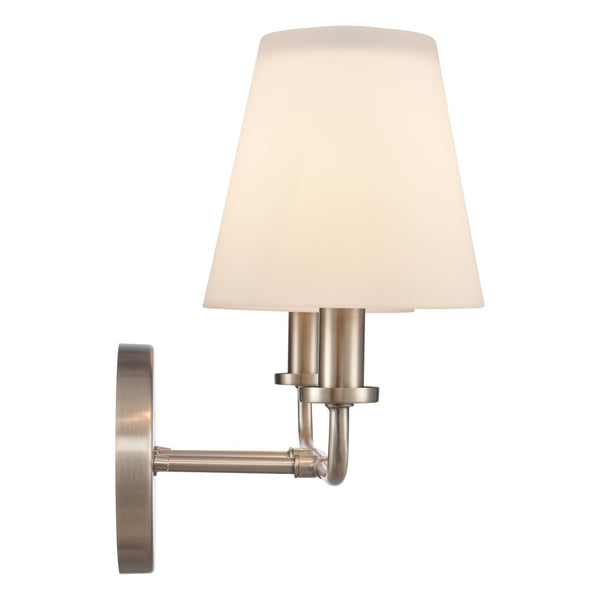 Atlas Hoyle 2-Light Vanity Light Fixture - Modern Design with Etched Glass Shades for Elegant Illumination Antique Nickel 16'' WL11641-NK