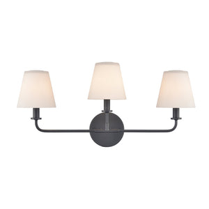 Atlas Hoyle 2-Light Vanity Light Fixture - Modern Design with Etched Glass Shades for Elegant Illumination Matte Black 24'' WL11642-BK
