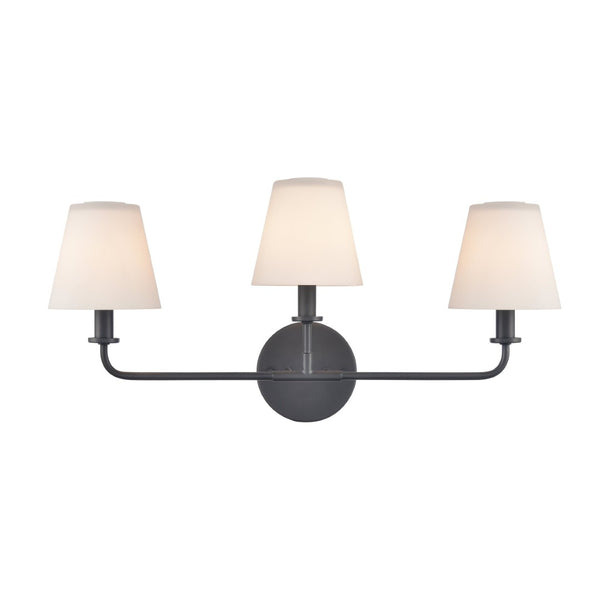 Atlas Hoyle 2-Light Vanity Light Fixture - Modern Design with Etched Glass Shades for Elegant Illumination Matte Black 24'' WL11642-BK