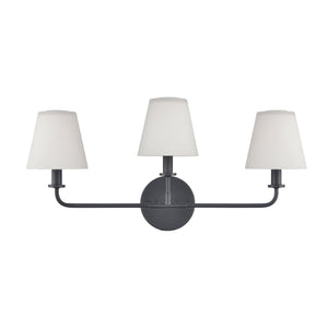 Atlas Hoyle 2-Light Vanity Light Fixture - Modern Design with Etched Glass Shades for Elegant Illumination Matte Black 24'' WL11642-BK