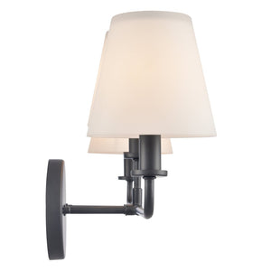 Atlas Hoyle 2-Light Vanity Light Fixture - Modern Design with Etched Glass Shades for Elegant Illumination Matte Black 24'' WL11642-BK