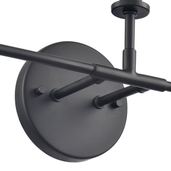 Atlas Hoyle 2-Light Vanity Light Fixture - Modern Design with Etched Glass Shades for Elegant Illumination Matte Black 24'' WL11642-BK