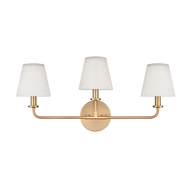 Atlas Hoyle 2-Light Vanity Light Fixture - Modern Design with Etched Glass Shades for Elegant Illumination Brushed Gold 24'' WL11642-GD