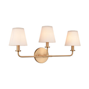 Atlas Hoyle 2-Light Vanity Light Fixture - Modern Design with Etched Glass Shades for Elegant Illumination Brushed Gold 24'' WL11642-GD