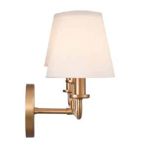 Atlas Hoyle 2-Light Vanity Light Fixture - Modern Design with Etched Glass Shades for Elegant Illumination Brushed Gold 24'' WL11642-GD