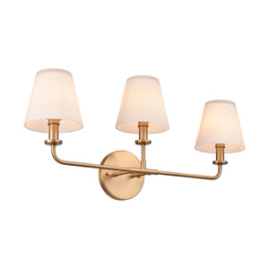 Atlas Hoyle 2-Light Vanity Light Fixture - Modern Design with Etched Glass Shades for Elegant Illumination Brushed Gold 24'' WL11642-GD