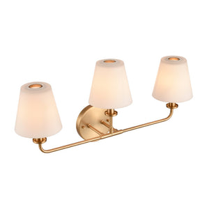 Atlas Hoyle 2-Light Vanity Light Fixture - Modern Design with Etched Glass Shades for Elegant Illumination Brushed Gold 24'' WL11642-GD