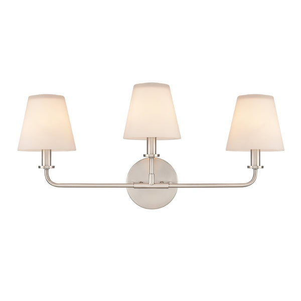 Atlas Hoyle 2-Light Vanity Light Fixture - Modern Design with Etched Glass Shades for Elegant Illumination Antique Nickel 24'' WL11642-NK