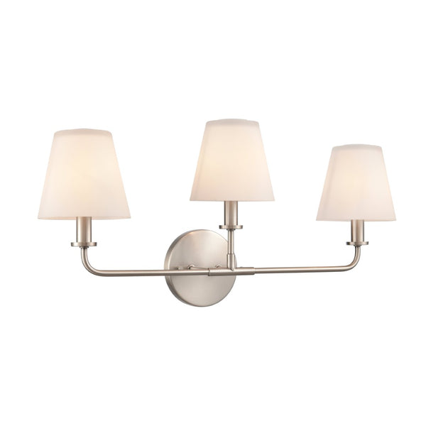 Atlas Hoyle 2-Light Vanity Light Fixture - Modern Design with Etched Glass Shades for Elegant Illumination Antique Nickel 24'' WL11642-NK