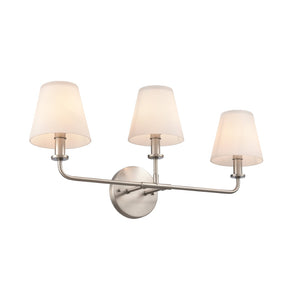 Atlas Hoyle 2-Light Vanity Light Fixture - Modern Design with Etched Glass Shades for Elegant Illumination Antique Nickel 24'' WL11642-NK