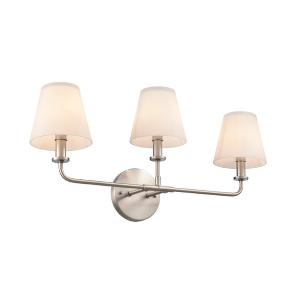 Atlas Hoyle 2-Light Vanity Light Fixture - Modern Design with Etched Glass Shades for Elegant Illumination Antique Nickel 24'' WL11642-NK