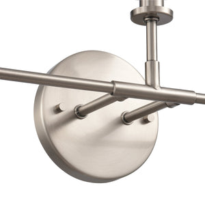 Atlas Hoyle 2-Light Vanity Light Fixture - Modern Design with Etched Glass Shades for Elegant Illumination Antique Nickel 24'' WL11642-NK