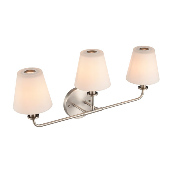 Atlas Hoyle 2-Light Vanity Light Fixture - Modern Design with Etched Glass Shades for Elegant Illumination Antique Nickel 24'' WL11642-NK