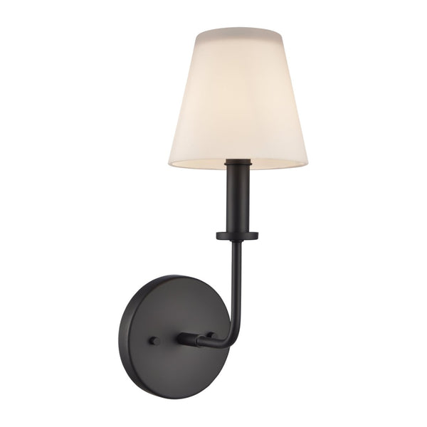 Atlas Hoyle 2-Light Vanity Light Fixture - Modern Design with Etched Glass Shades for Elegant Illumination Matte Black 5.25'' WL11643-BK