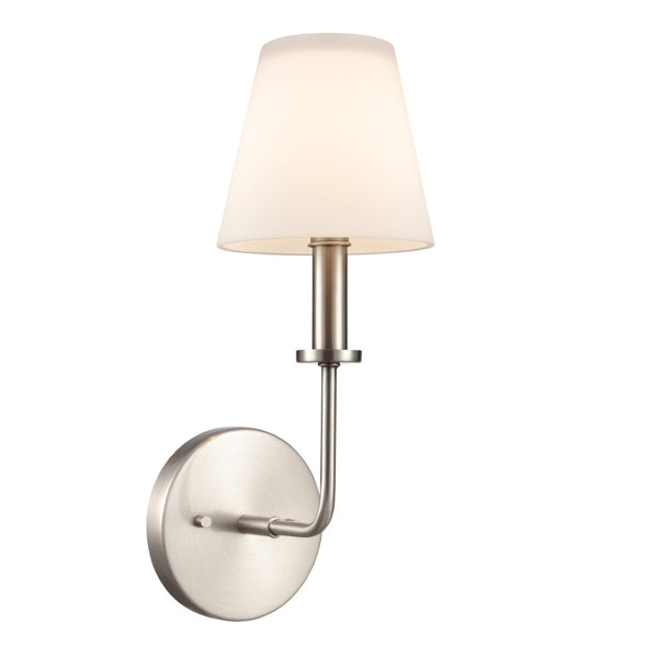 Atlas Hoyle 2-Light Vanity Light Fixture - Modern Design with Etched Glass Shades for Elegant Illumination Antique Nickel 5.25'' WL11643-NK