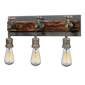 Atlas Jonas 4-Light Vanity Light Fixture - Vintage Industrial Design with Durable Weathered Zinc Finish Multi Tone Weathered 19'' WL11645-GY