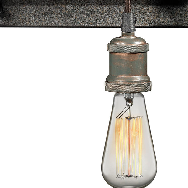 Atlas Jonas 4-Light Vanity Light Fixture - Vintage Industrial Design with Durable Weathered Zinc Finish Multi Tone Weathered 19'' WL11645-GY