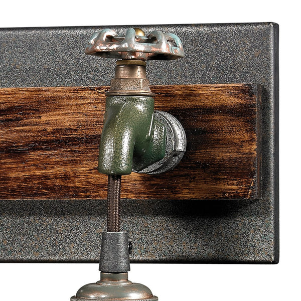 Atlas Jonas 4-Light Vanity Light Fixture - Vintage Industrial Design with Durable Weathered Zinc Finish Multi Tone Weathered 19'' WL11645-GY