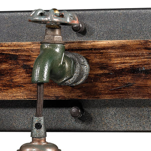 Atlas Jonas 4-Light Vanity Light Fixture - Vintage Industrial Design with Durable Weathered Zinc Finish Multi Tone Weathered 19'' WL11645-GY