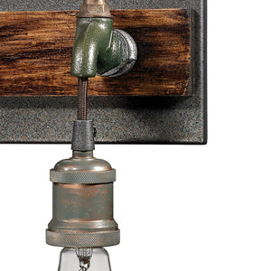 Atlas Jonas 4-Light Vanity Light Fixture - Vintage Industrial Design with Durable Weathered Zinc Finish Multi Tone Weathered 19'' WL11645-GY