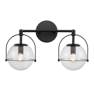 Atlas Langford 3-Light Vanity Light Fixture - Vintage Charm Meets Modern Design for Stylish Spaces Matte Black 17'' WL11651-BK