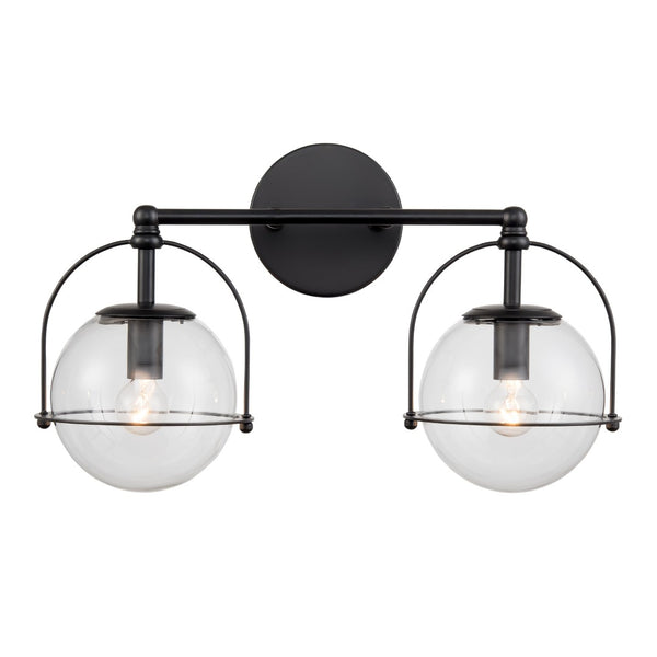 Atlas Langford 3-Light Vanity Light Fixture - Vintage Charm Meets Modern Design for Stylish Spaces Matte Black 17'' WL11651-BK