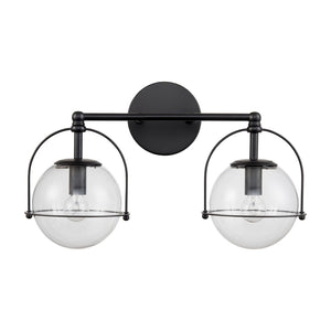 Atlas Langford 3-Light Vanity Light Fixture - Vintage Charm Meets Modern Design for Stylish Spaces Matte Black 17'' WL11651-BK