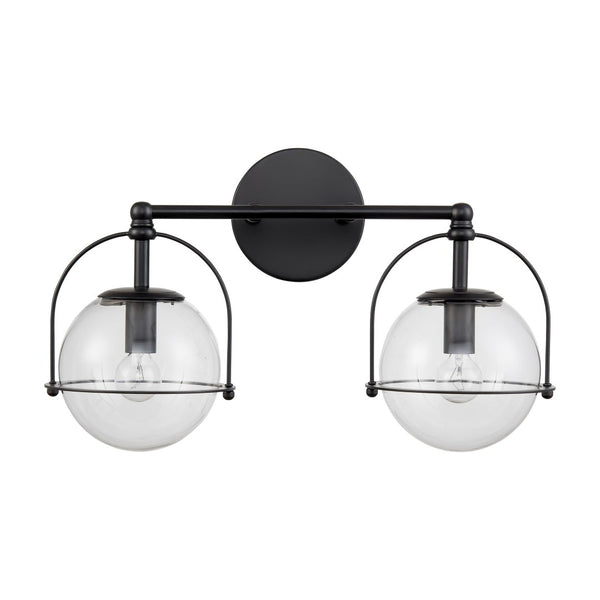 Atlas Langford 3-Light Vanity Light Fixture - Vintage Charm Meets Modern Design for Stylish Spaces Matte Black 17'' WL11651-BK