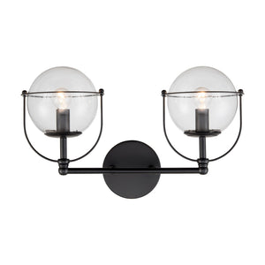 Atlas Langford 3-Light Vanity Light Fixture - Vintage Charm Meets Modern Design for Stylish Spaces Matte Black 17'' WL11651-BK
