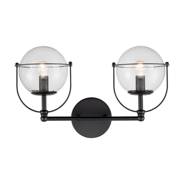Atlas Langford 3-Light Vanity Light Fixture - Vintage Charm Meets Modern Design for Stylish Spaces Matte Black 17'' WL11651-BK