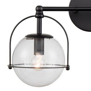 Atlas Langford 3-Light Vanity Light Fixture - Vintage Charm Meets Modern Design for Stylish Spaces Matte Black 17'' WL11651-BK