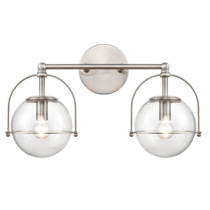 Atlas Langford 3-Light Vanity Light Fixture - Vintage Charm Meets Modern Design for Stylish Spaces Satin Nickel 17'' WL11651-NK