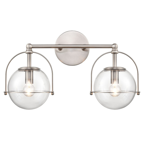 Atlas Langford 3-Light Vanity Light Fixture - Vintage Charm Meets Modern Design for Stylish Spaces Satin Nickel 17'' WL11651-NK