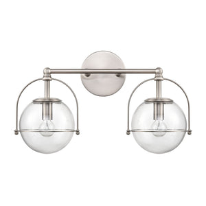 Atlas Langford 3-Light Vanity Light Fixture - Vintage Charm Meets Modern Design for Stylish Spaces Satin Nickel 17'' WL11651-NK