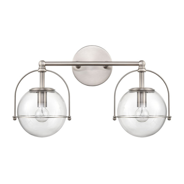 Atlas Langford 3-Light Vanity Light Fixture - Vintage Charm Meets Modern Design for Stylish Spaces Satin Nickel 17'' WL11651-NK