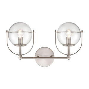 Atlas Langford 3-Light Vanity Light Fixture - Vintage Charm Meets Modern Design for Stylish Spaces Satin Nickel 17'' WL11651-NK