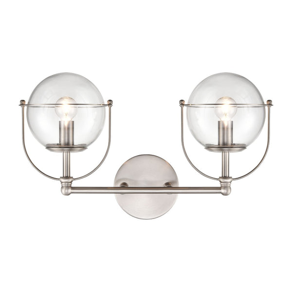 Atlas Langford 3-Light Vanity Light Fixture - Vintage Charm Meets Modern Design for Stylish Spaces Satin Nickel 17'' WL11651-NK