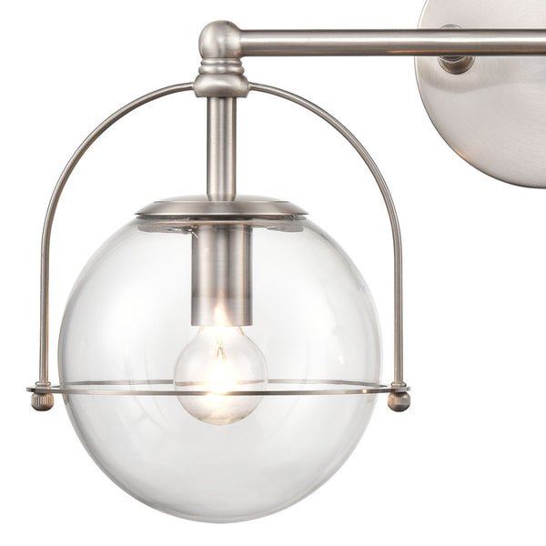 Atlas Langford 3-Light Vanity Light Fixture - Vintage Charm Meets Modern Design for Stylish Spaces Satin Nickel 17'' WL11651-NK