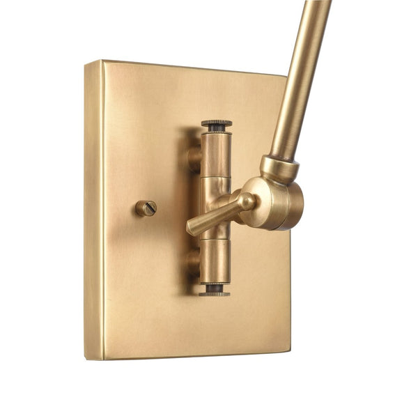 Atlas Luca 18.5'' High Adjustable Swingarm Sconce - Elegant Midcentury Design in Natural Brass & Black WL11655-BS