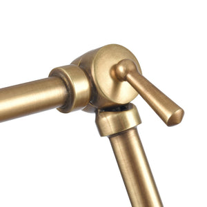 Atlas Luca 18.5'' High Adjustable Swingarm Sconce - Elegant Midcentury Design in Natural Brass & Black WL11655-BS