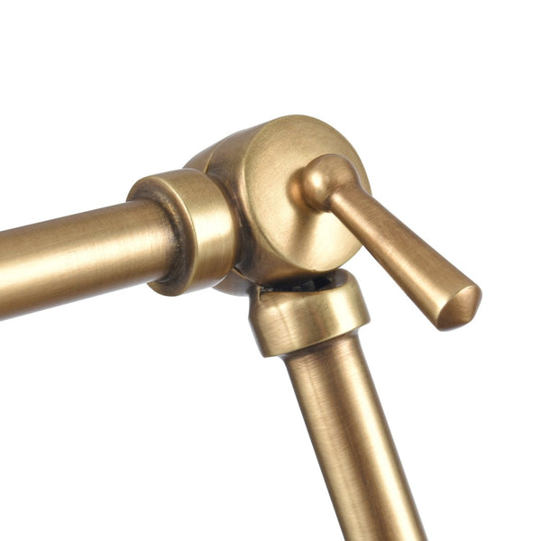 Atlas Luca 18.5'' High Adjustable Swingarm Sconce - Elegant Midcentury Design in Natural Brass & Black WL11655-BS
