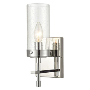 Atlas Melinda 11'' High 1-Light Sconce - Chic Polished Chrome Fixture with Seeded Glass Shade for Warm Glow WL11659-CH